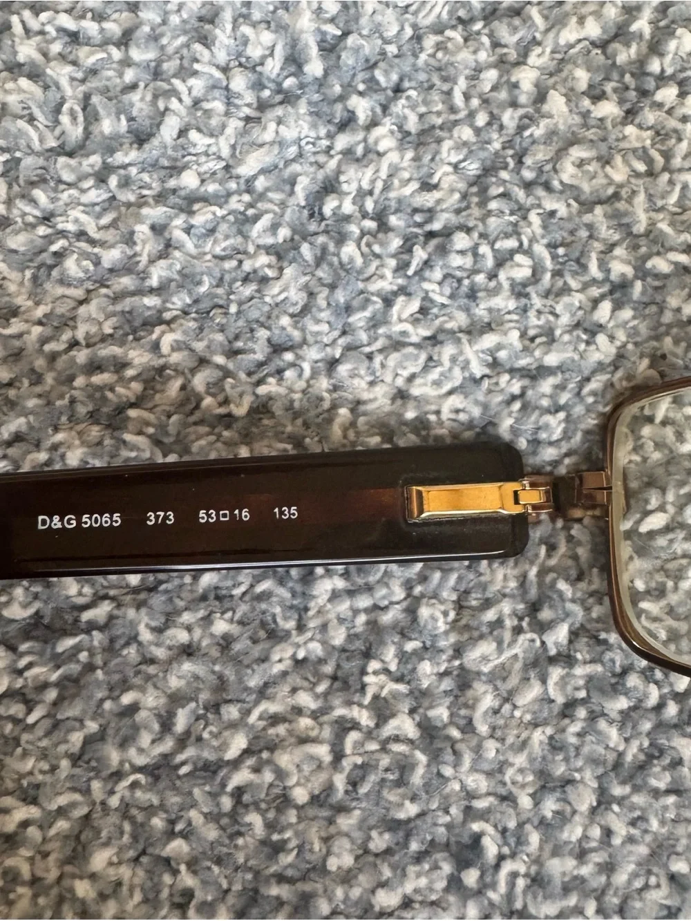 D&G Brown and Gold Rectangular Metal Eyeglasses
